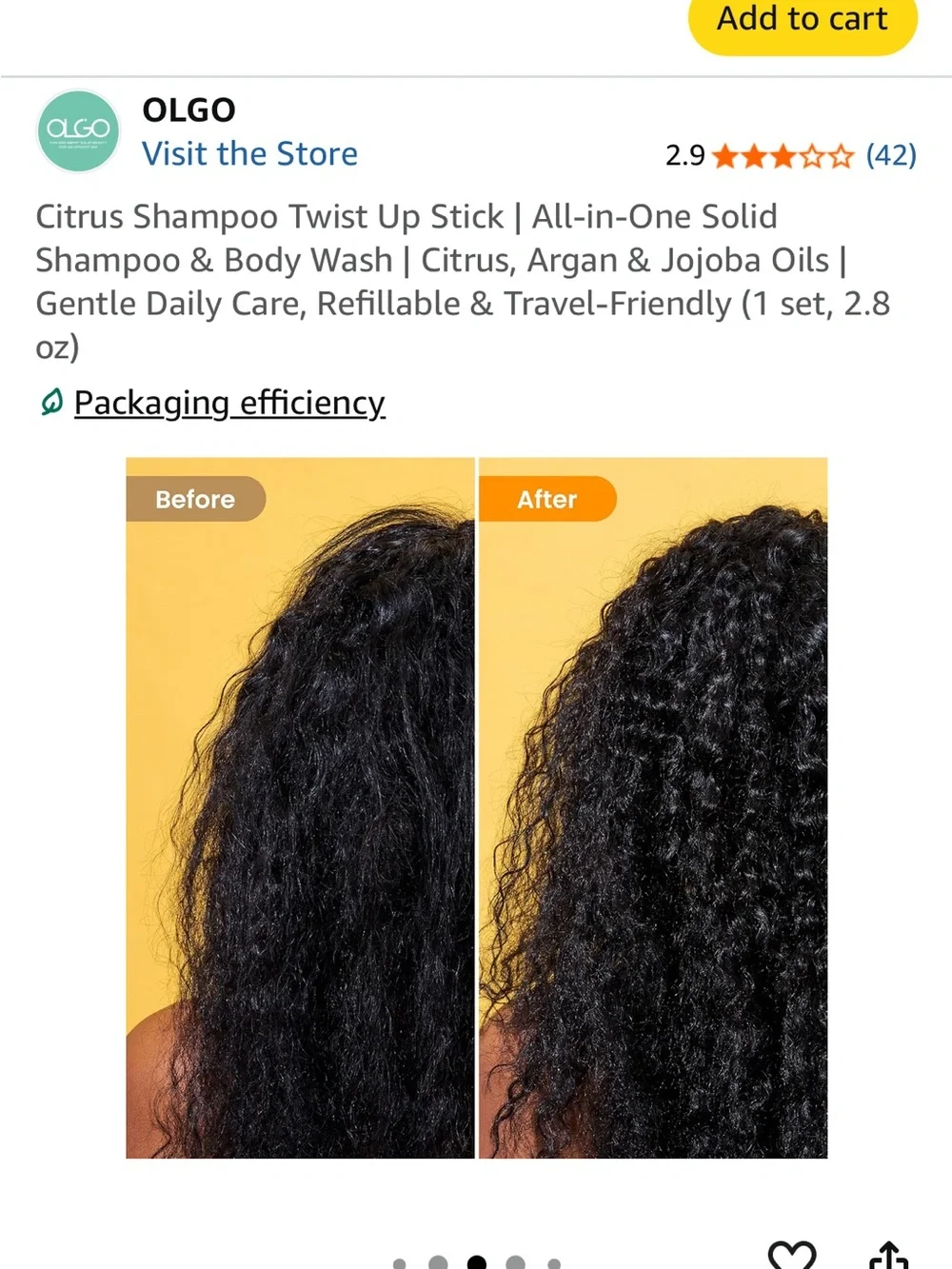 Citrus Shampoo Twist Up Stick - Yellow Solid Shampoo & Body Wash